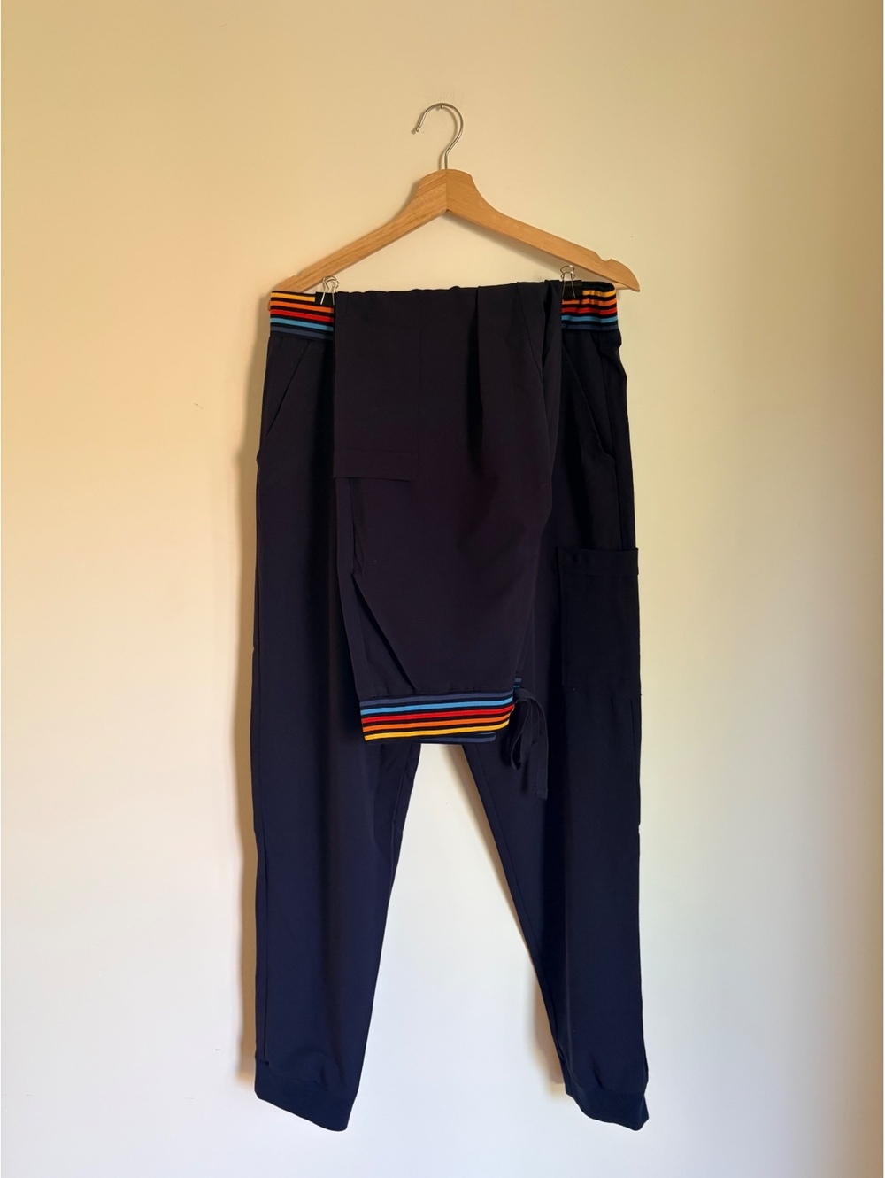 Lot of 2 ReGarde Unisex Navy Jogger Scrub Pants Medium | 1 NWT + 1 EUC